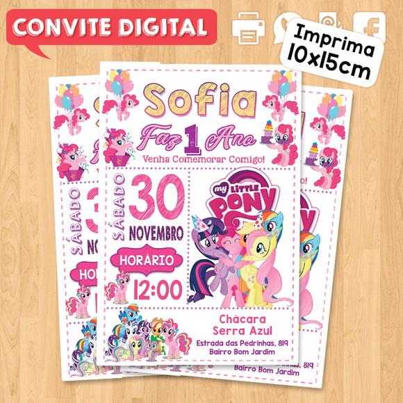 Convite Digital Aniversário My Little Pony