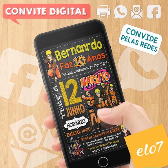 Convite Digital Aniversário Naruto