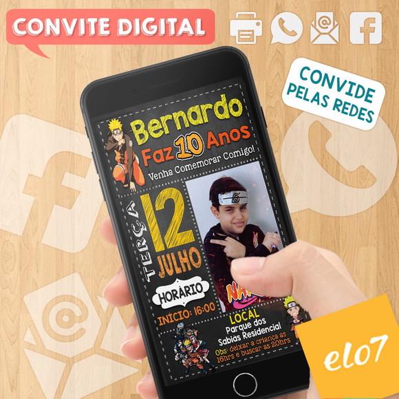 Convite Digital Aniversário Naruto Com Foto