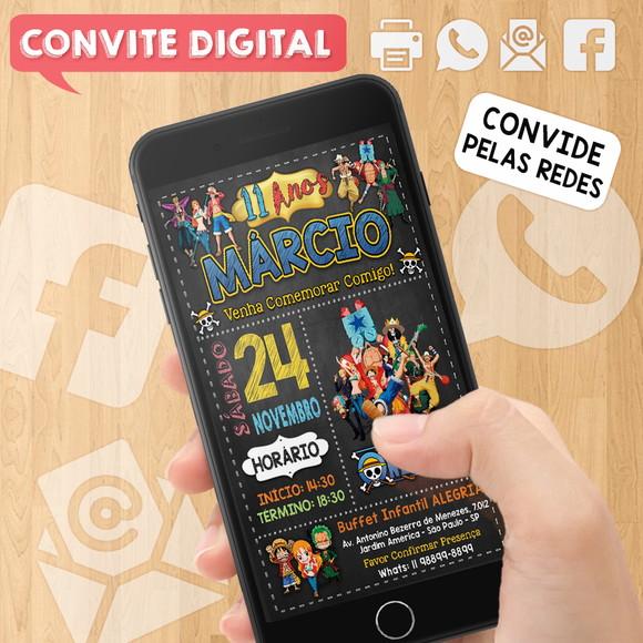 Convite Digital Aniversário One Piece
