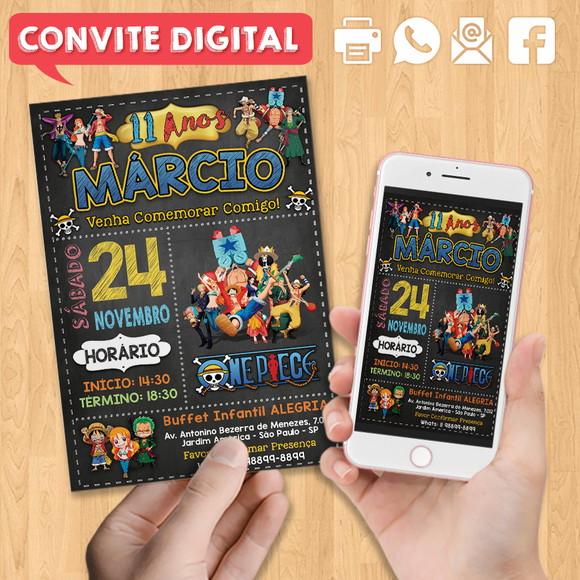 Convite Digital Aniversário One Piece