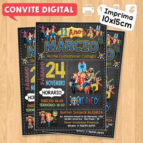 Convite Digital Aniversário One Piece