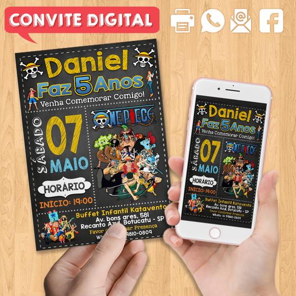 Convite Digital Aniversário One Piece