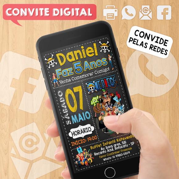 Convite Digital Aniversário One Piece
