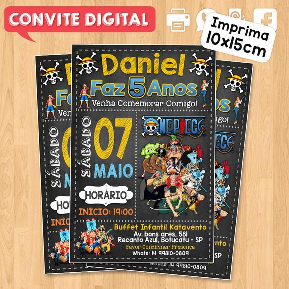 Convite Digital Aniversário One Piece