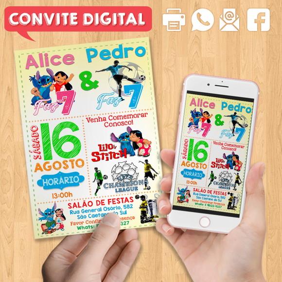 Convite Digital Aniversário para Irmãos ou Amigos Dois Temas