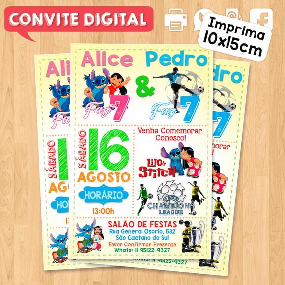 Convite Digital Aniversário para Irmãos ou Amigos Dois Temas
