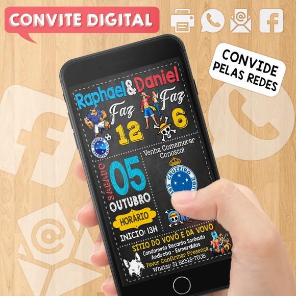 Convite Digital Aniversário para Irmãos ou Amigos Dois Temas