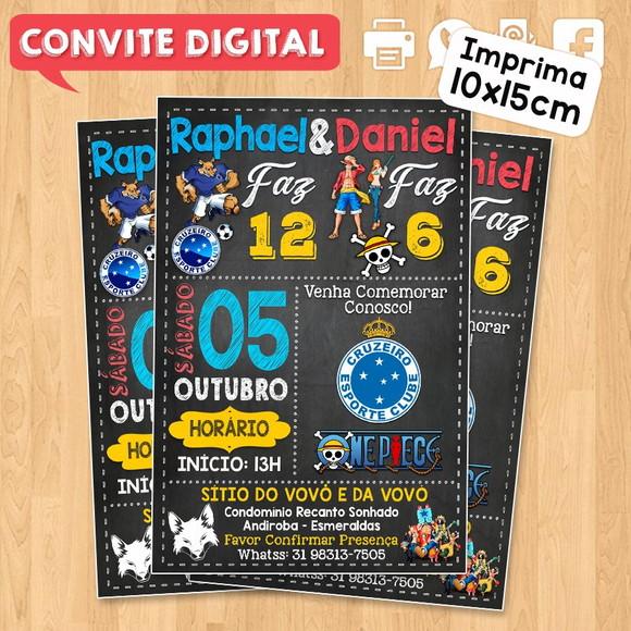 Convite Digital Aniversário para Irmãos ou Amigos Dois Temas