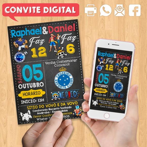 Convite Digital Aniversário para Irmãos ou Amigos Dois Temas