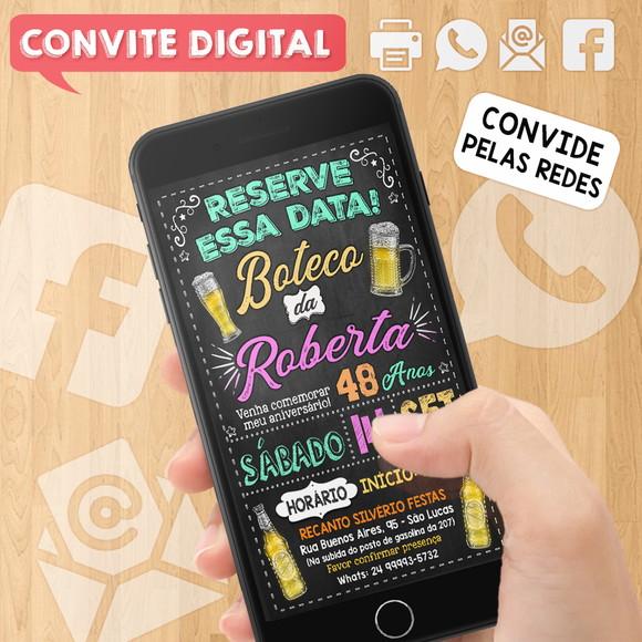 Convite Digital Aniversário Reserve Essa Data Boteco