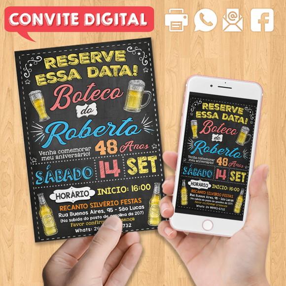 Convite Digital Aniversário Reserve Essa Data Boteco