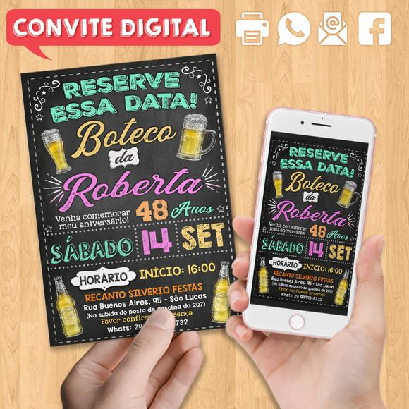 Convite Digital Aniversário Reserve Essa Data Boteco