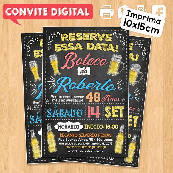 Convite Digital Aniversário Reserve Essa Data Boteco