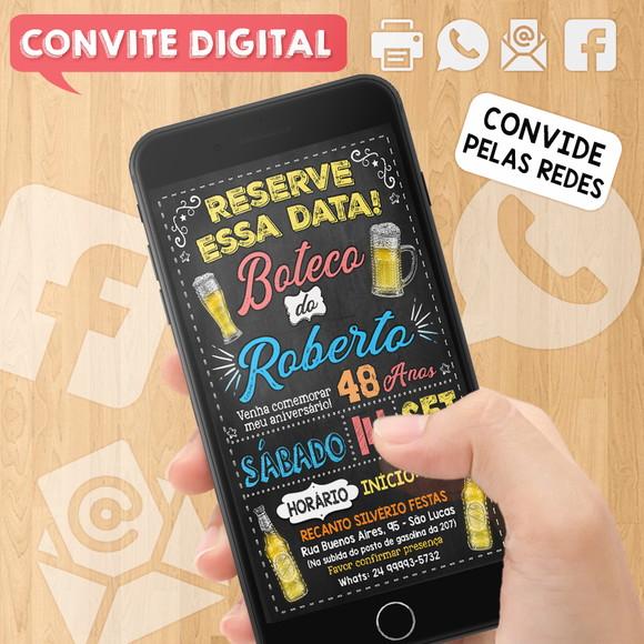 Convite Digital Aniversário Reserve Essa Data Boteco