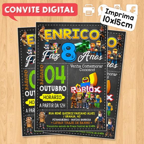 Convite Digital Aniversário Roblox