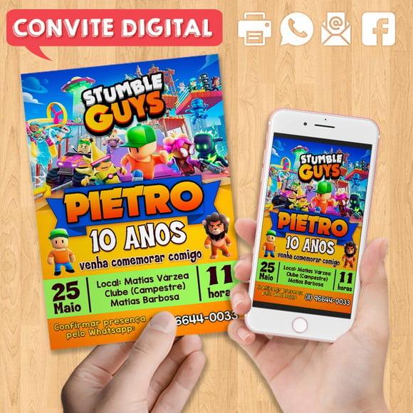 Convite Digital Aniversário Stumble Guys