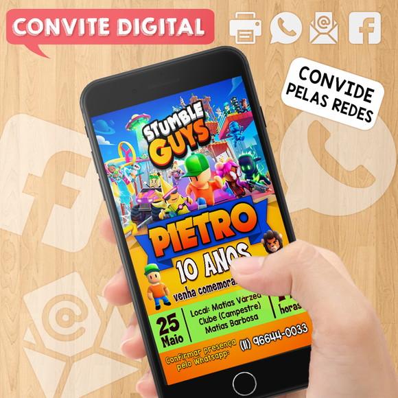 Convite Digital Aniversário Stumble Guys