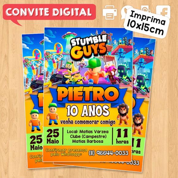 Convite Digital Aniversário Stumble Guys