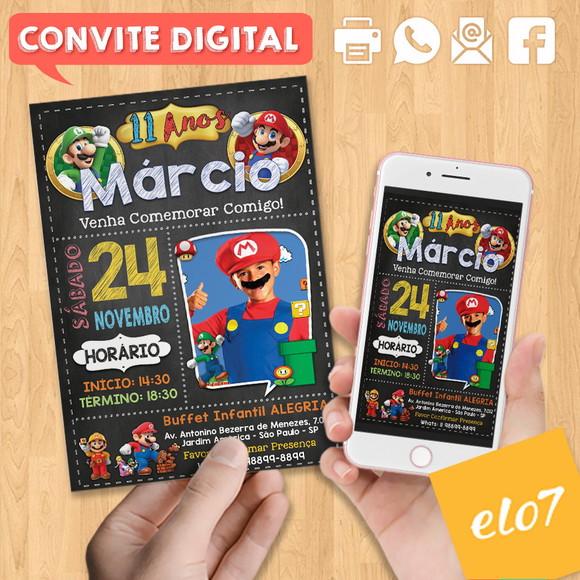 Convite Digital Aniversário Super Mario Bros