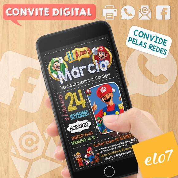 Convite Digital Aniversário Super Mario Bros