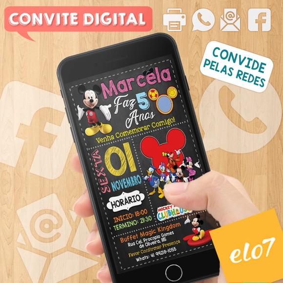 Convite Digital Aniversário Turma Do Mickey