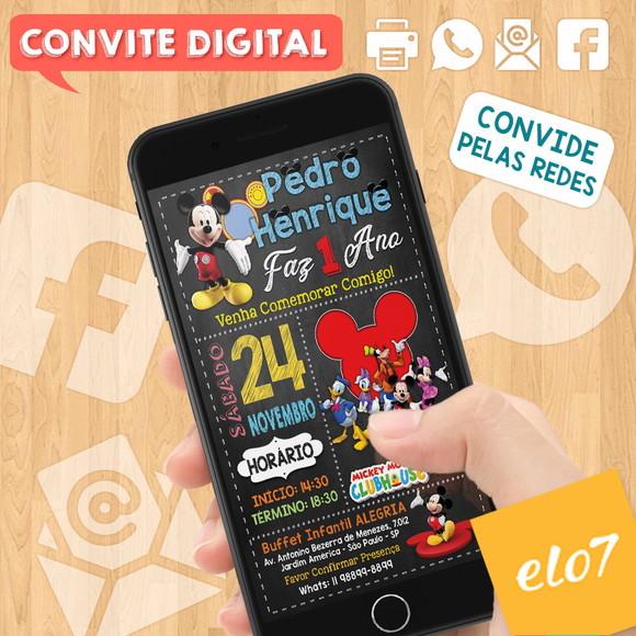 Convite Digital Aniversário Turma Do Mickey