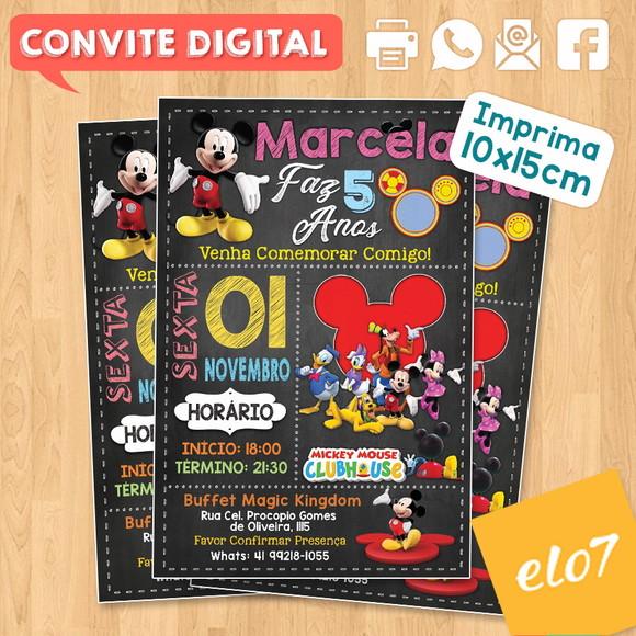 Convite Digital Aniversário Turma Do Mickey