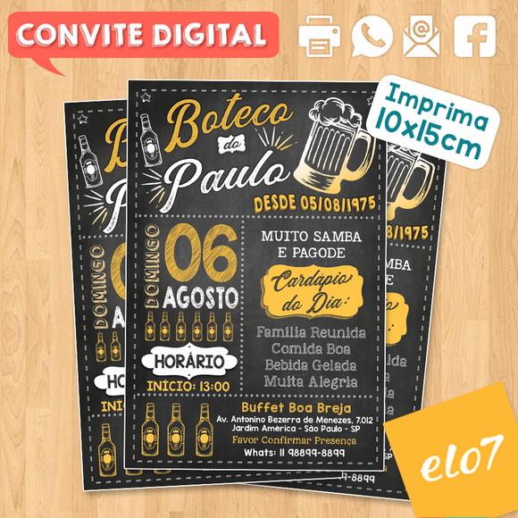 Convite Digital Festa Aniversário Boteco Do Paulo