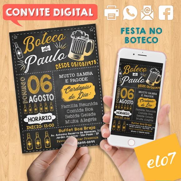 Convite Digital Festa Aniversário Boteco Do Paulo