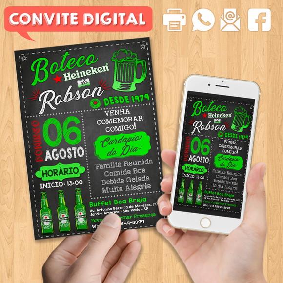 Convite Digital Festa Aniversário Boteco Verde Do Robson