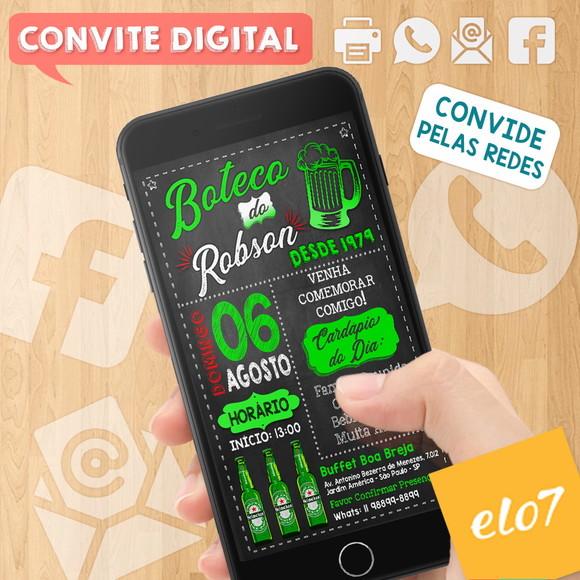 Convite Digital Festa Aniversário Boteco Verde Do Robson