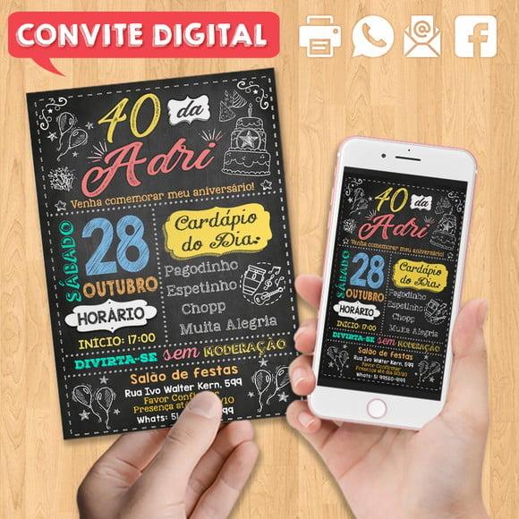 Convite Digital Festa de Aniversário 40 Anos