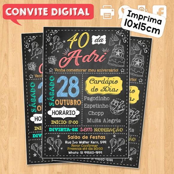 Convite Digital Festa de Aniversário 40 Anos