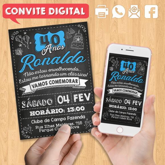 Convite Digital Festa de Aniversário 40 Anos