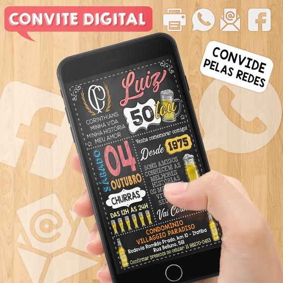 Convite Digital Festa de Aniversário 50 Anos Timão