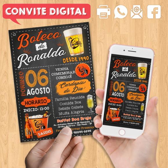 Convite Digital Festa no Boteco Cacildis