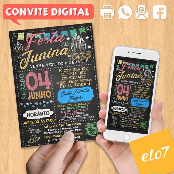 Convite Digital São João Arraial Festa Junina