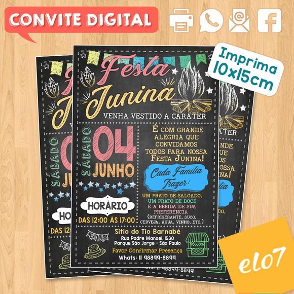 Convite Digital São João Arraial Festa Junina