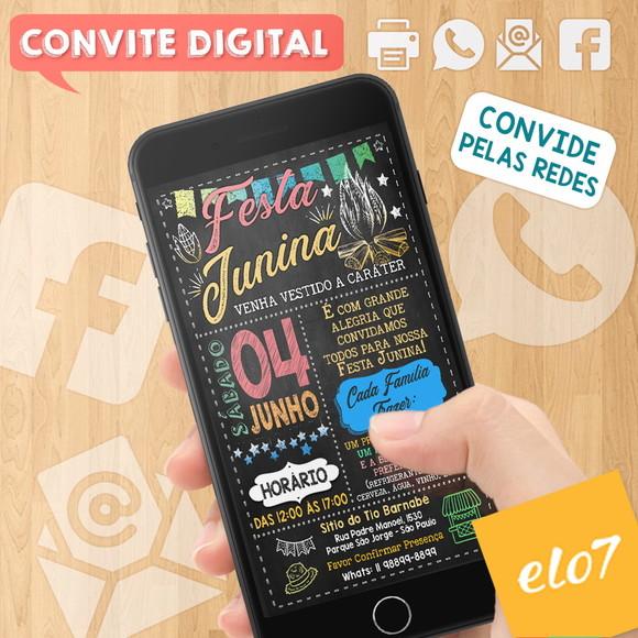 Convite Digital São João Arraial Festa Junina