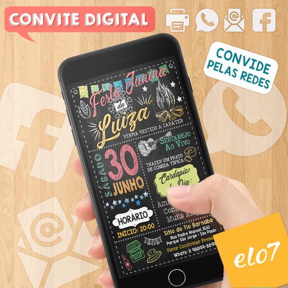 Convite Digital São João Arraial Festa Junina Da Luiza