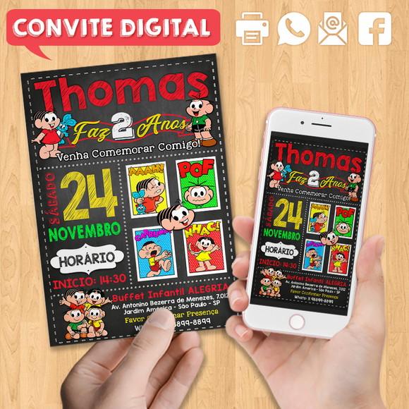 Convite Turma da Monica Digital para Whatsapp