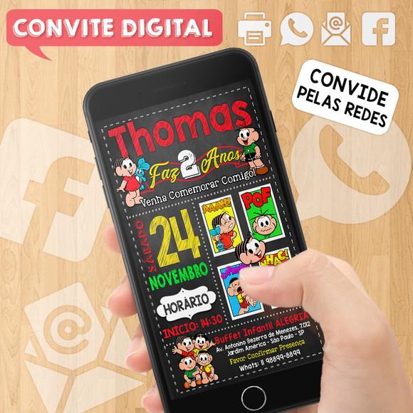 Convite Turma da Monica Digital para Whatsapp
