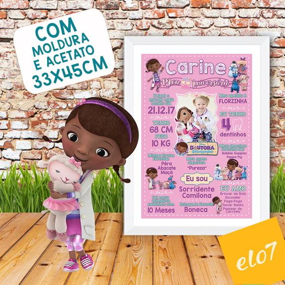 Poster Chalkboard Aniversário Dra. Brinquedos 30x42cm