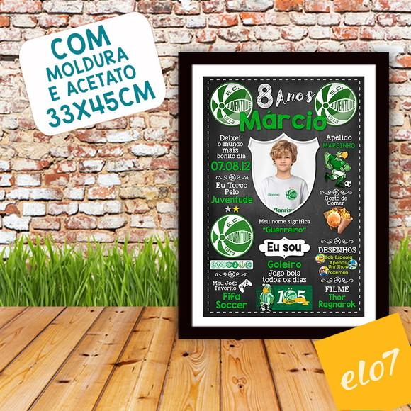 Quadro Chalkboard Aniversário Times De Futebol 30x42cm