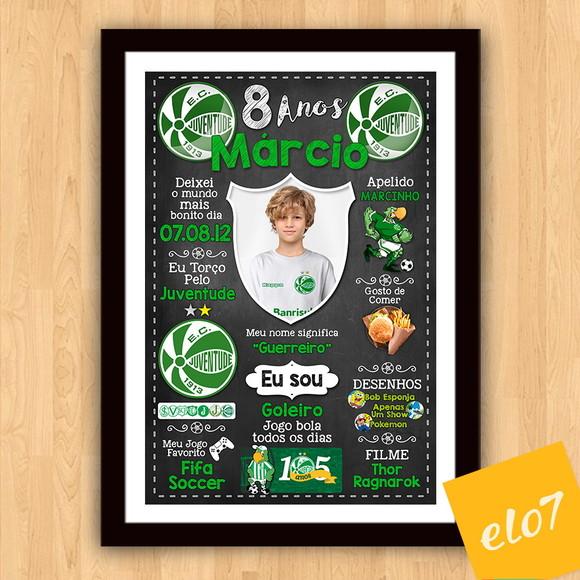 Quadro Chalkboard Aniversário Times De Futebol 30x42cm