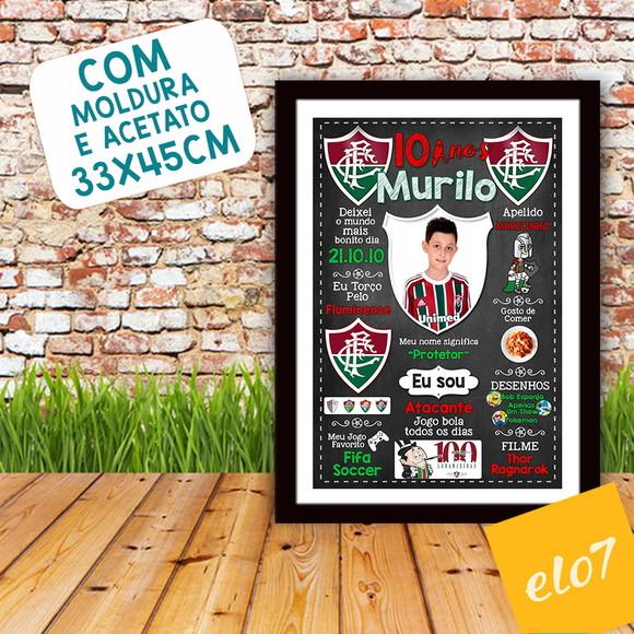 Quadro Chalkboard Aniversário Times De Futebol 30x42cm