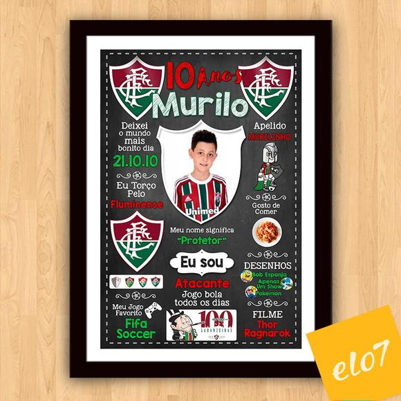 Quadro Chalkboard Aniversário Times De Futebol 30x42cm