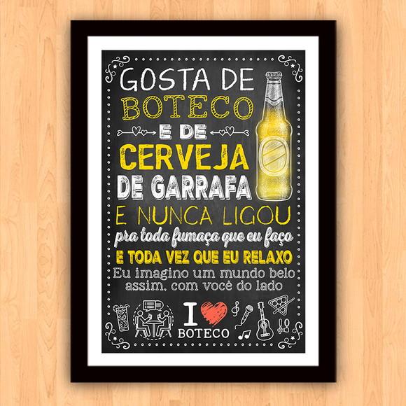 Quadro Pôster A3 c Moldura Cerveja de Garrafa 30x42cm