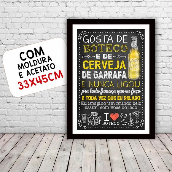 Quadro Pôster A3 c Moldura Cerveja de Garrafa 30x42cm